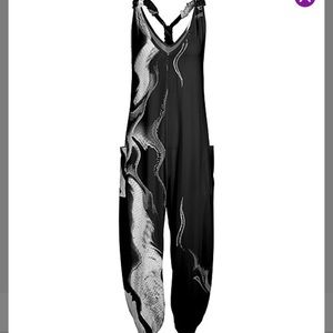 Black and gray smoke comfy jumpsuit